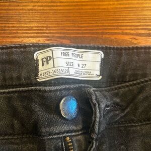 Free People Distressed Black Flares Sz 27